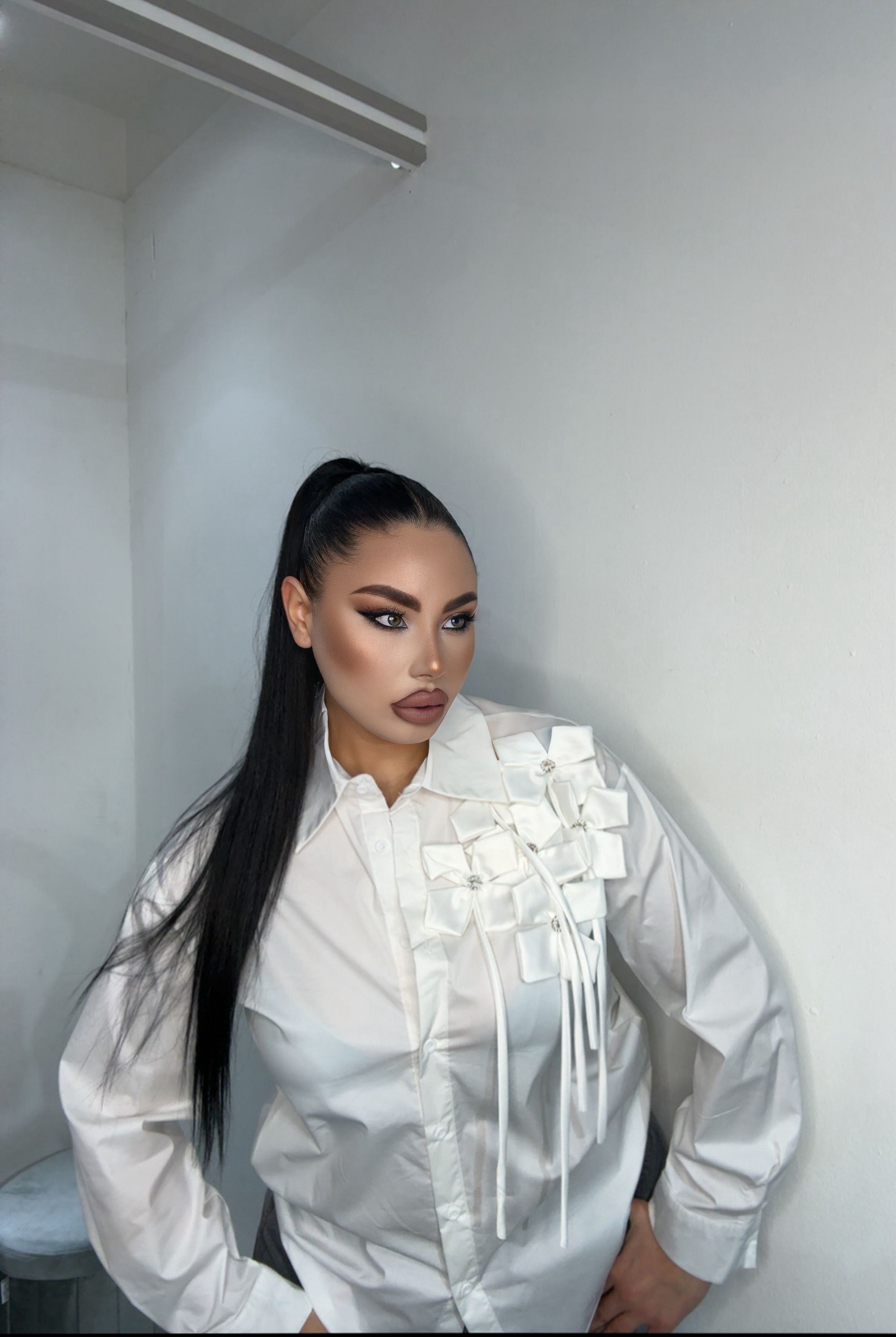 Camicia flowers white