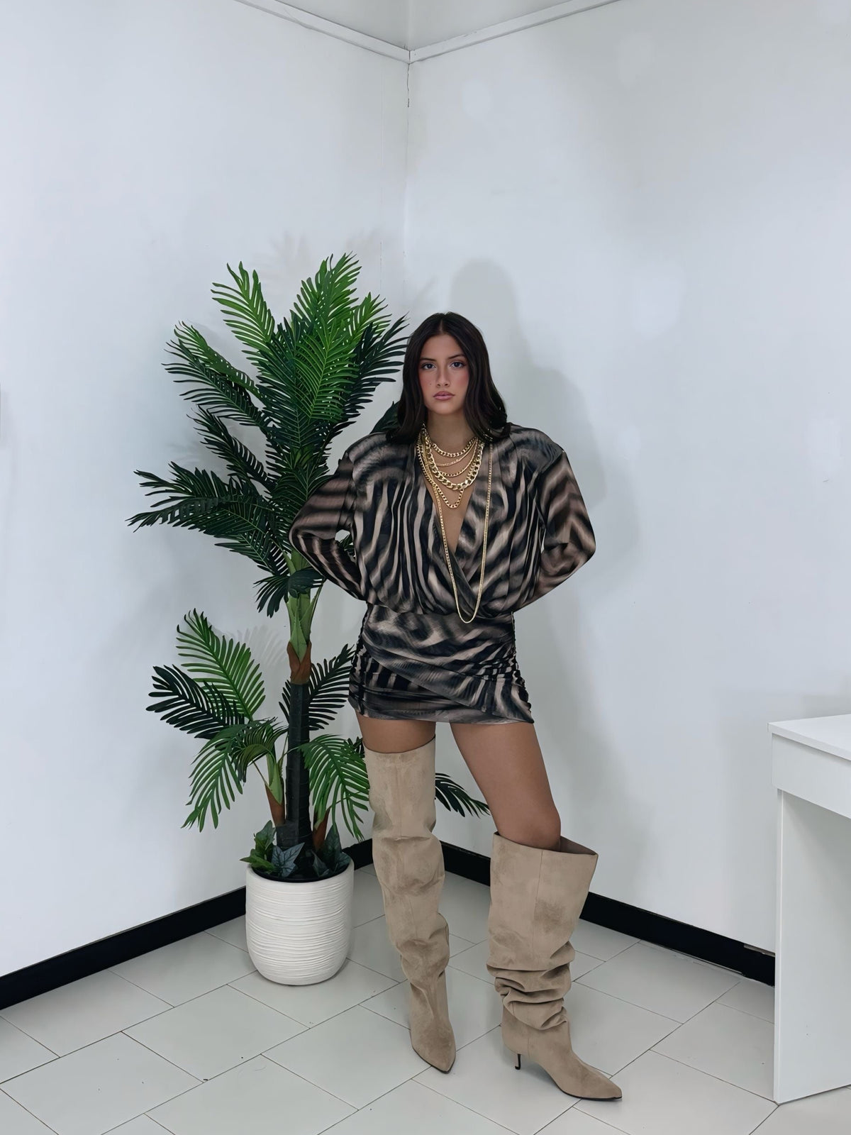 Abito Lumina Zebra Glam