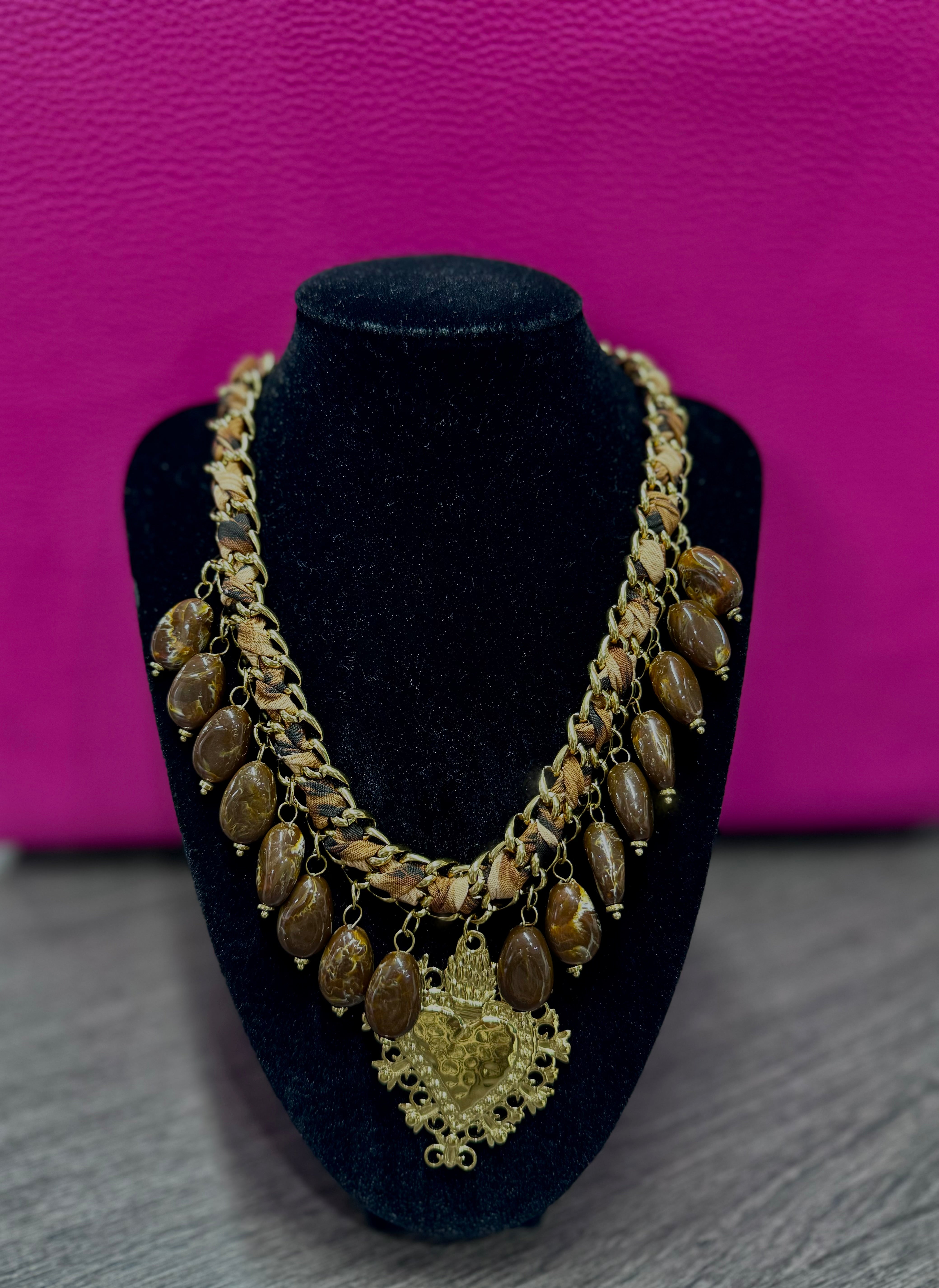 Collana cuore sacro leopard