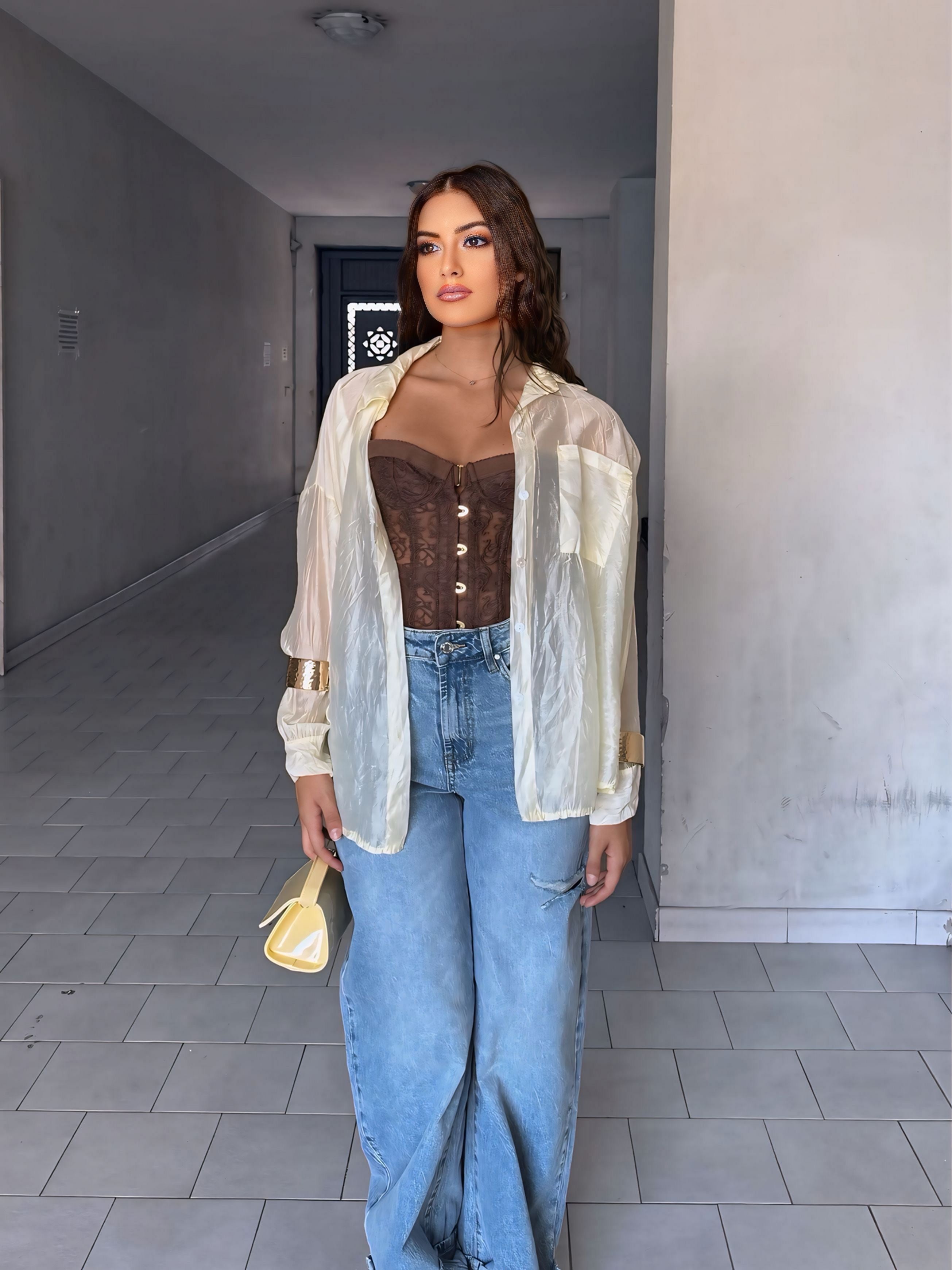 Camicia velata yellow