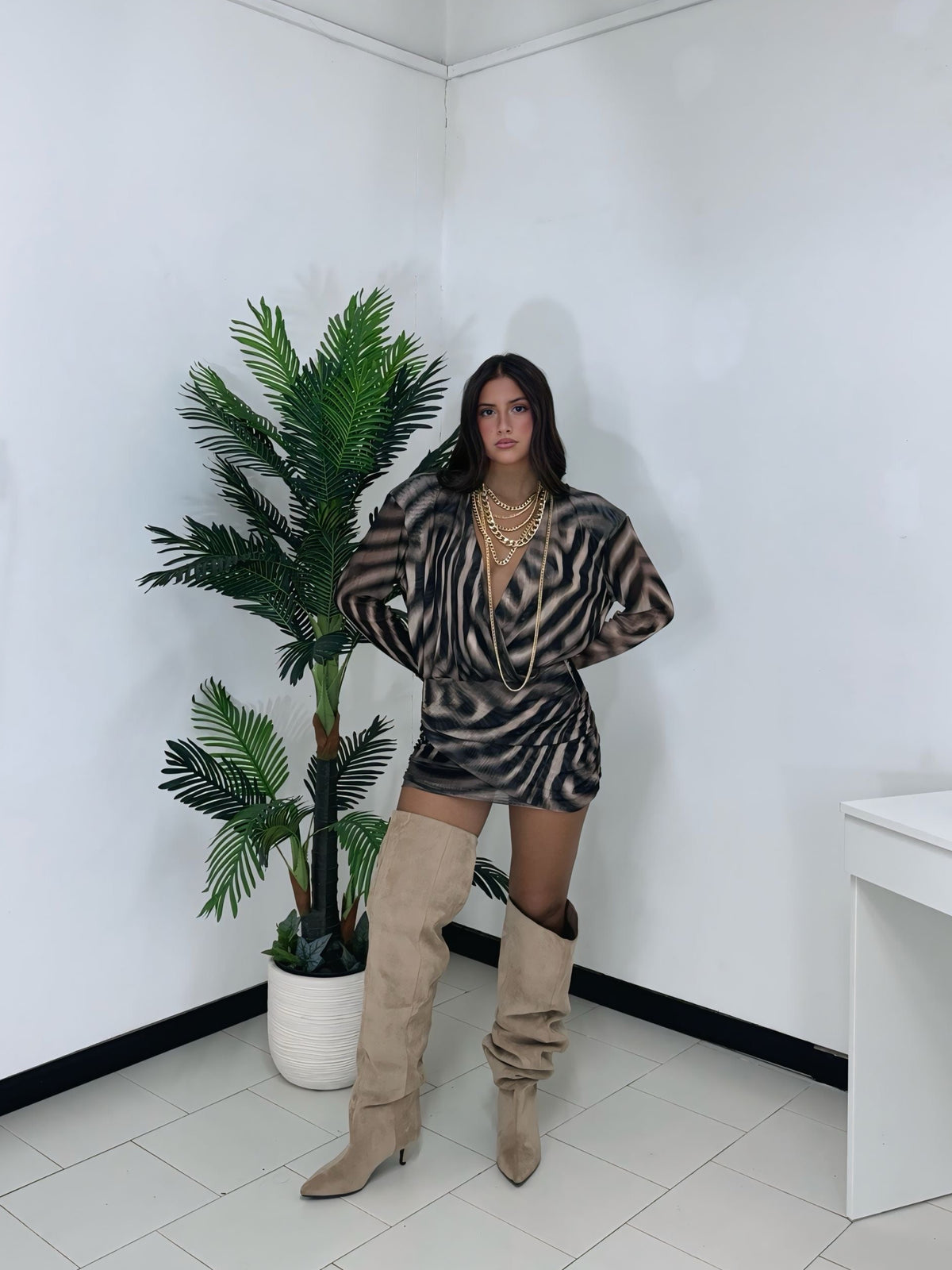 Abito Lumina Zebra Glam