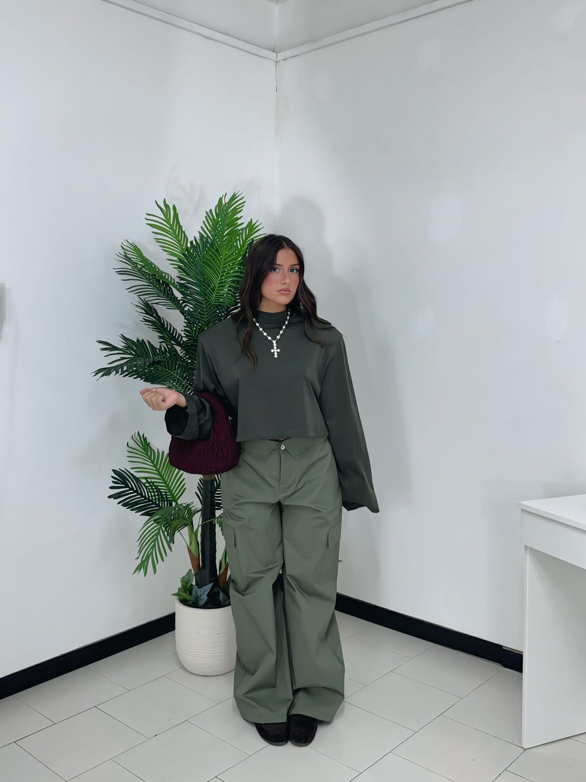Pantalone Cargo Wide Leg