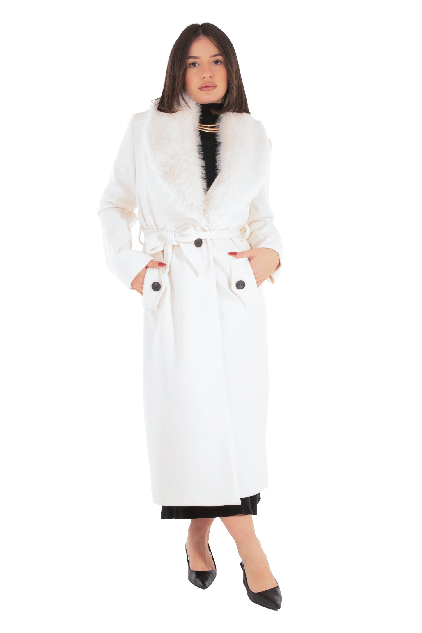 Cappotto glamour panna