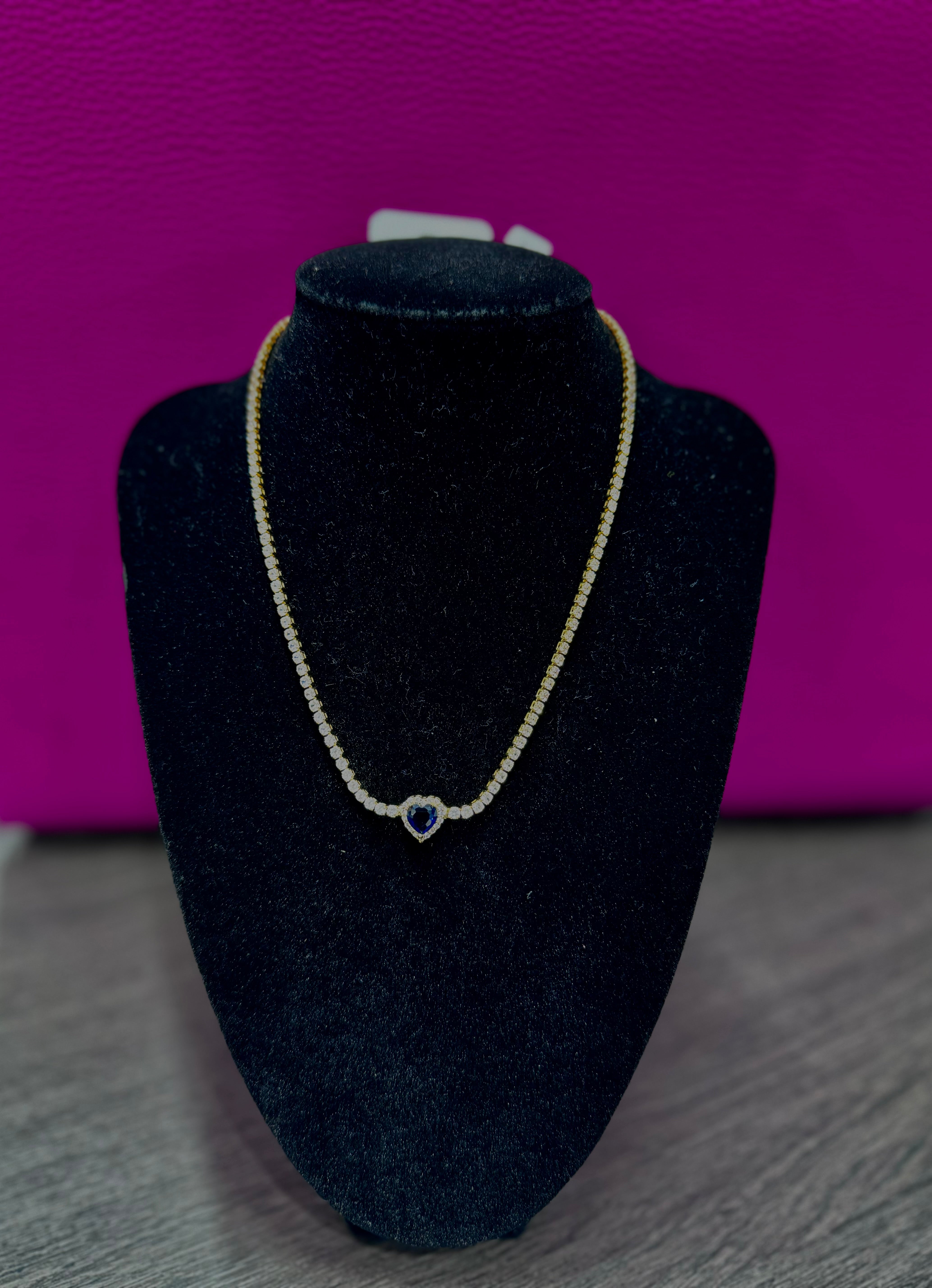 Collana pietra blu oro