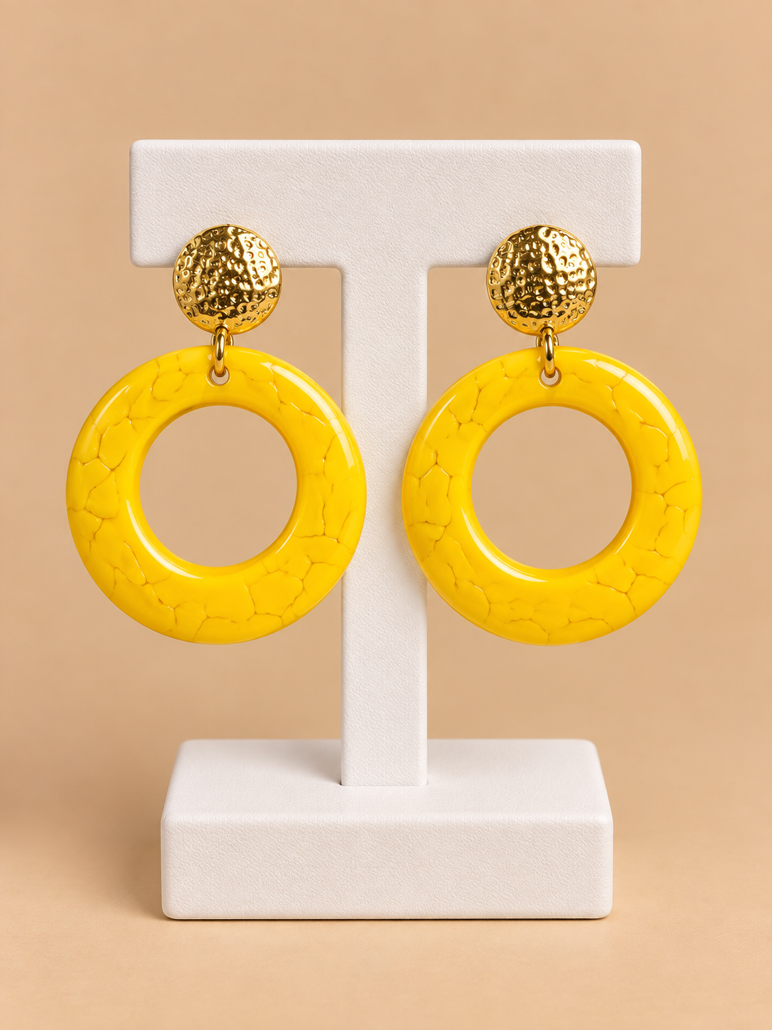 Orecchini Maxi Cerchio giallo e Oro
