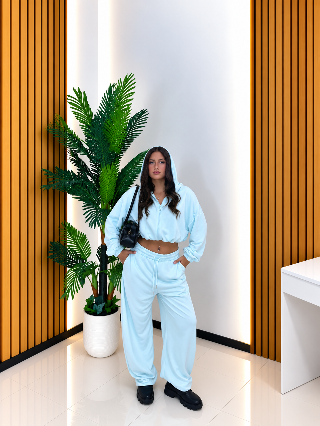 Completo Cozy verde acqua