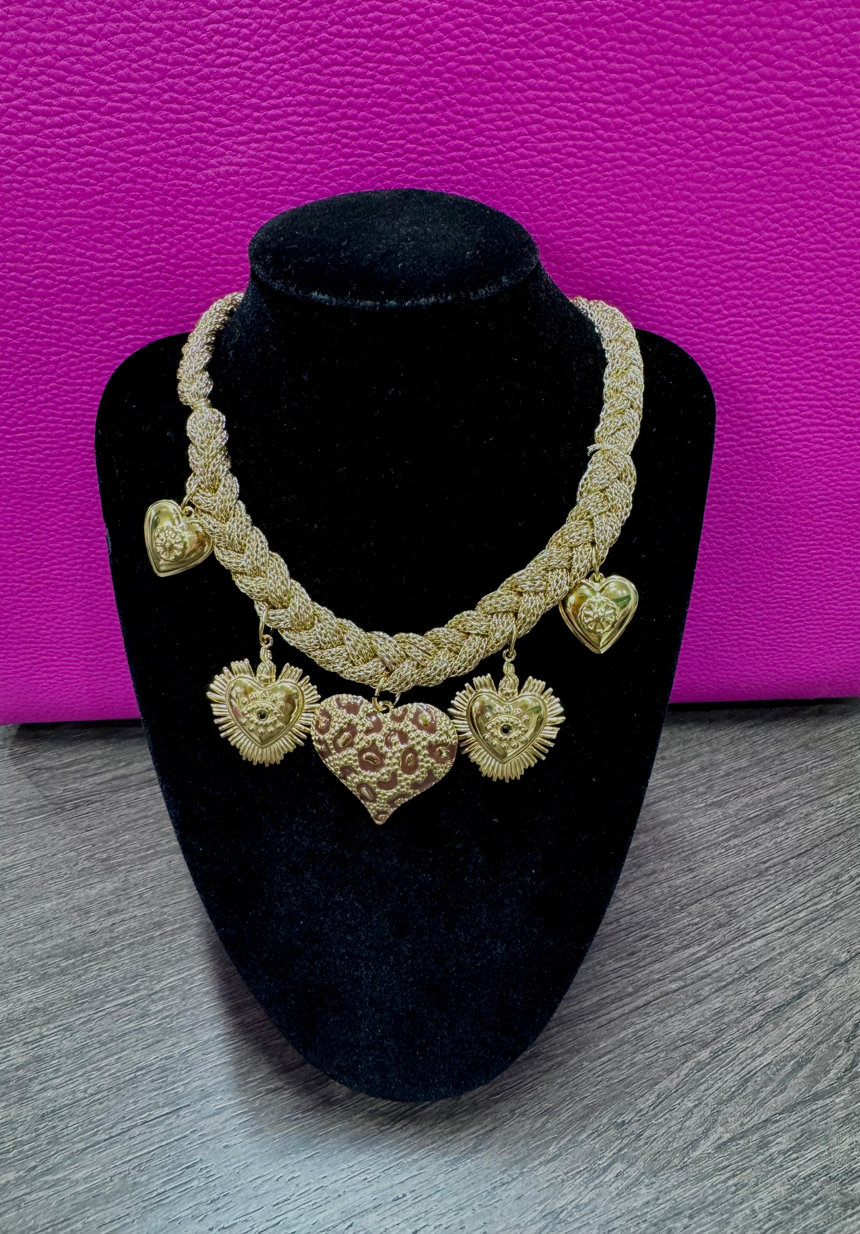 Collana cuore leopard