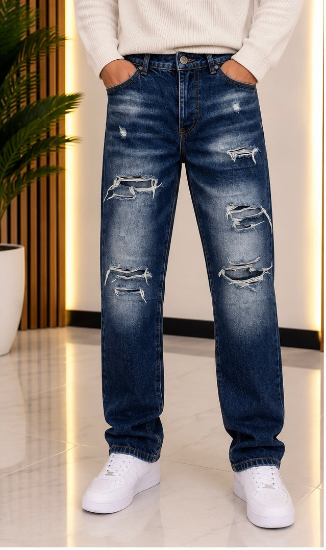 Jeans Straight Distressed