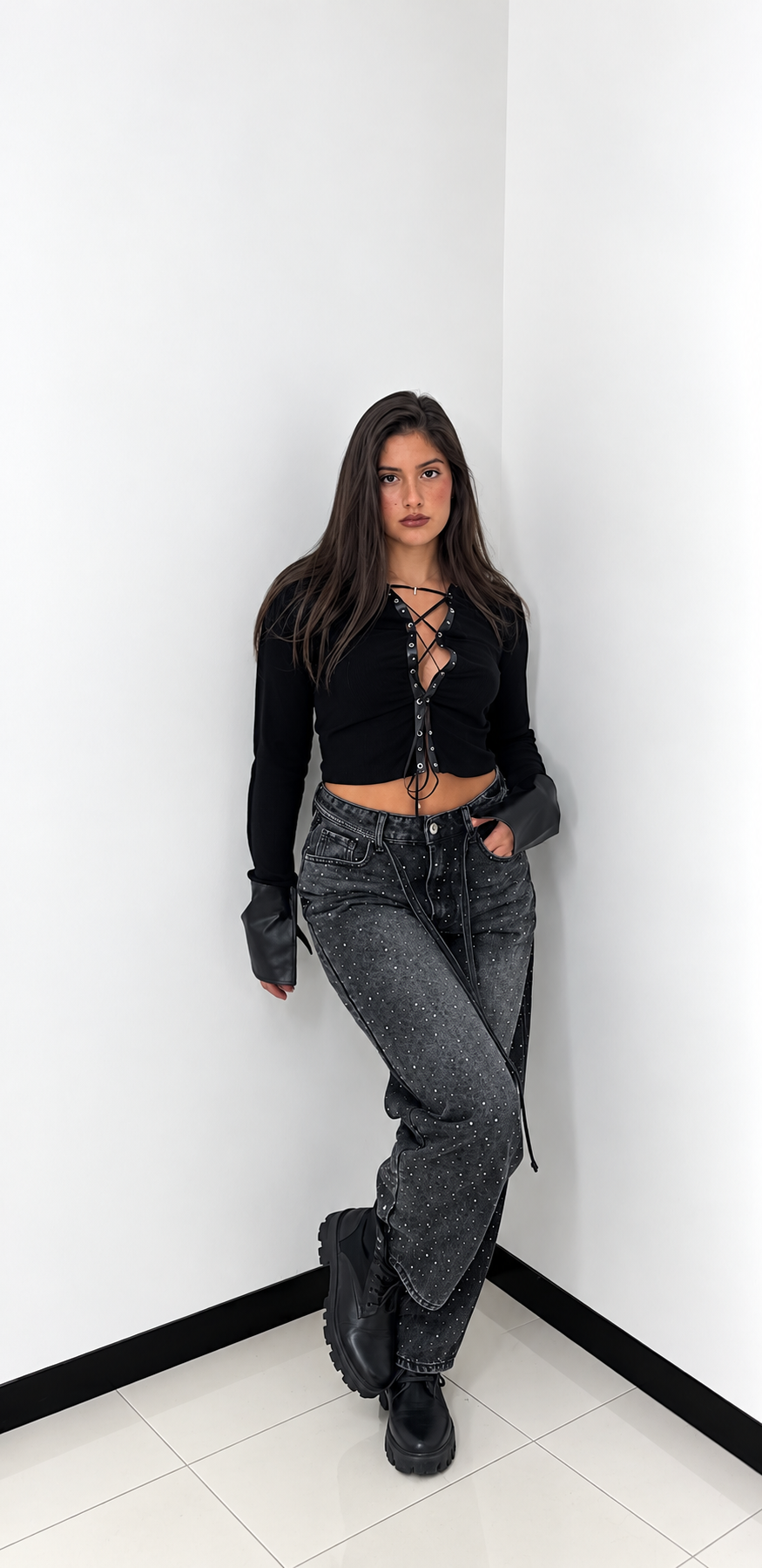 Jeans Balloon Sparkle – Grigio Dark