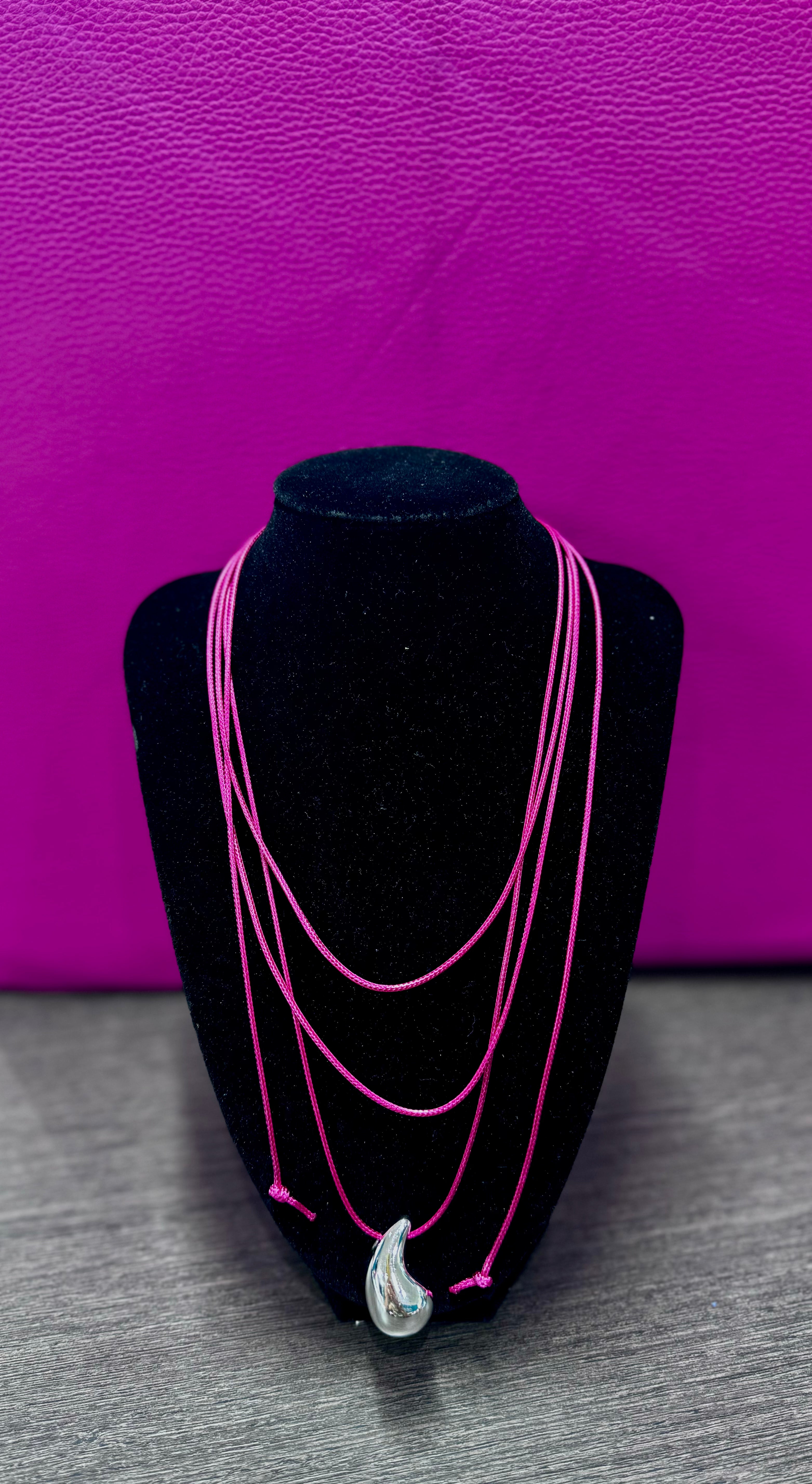 Collana choker goccia argento
