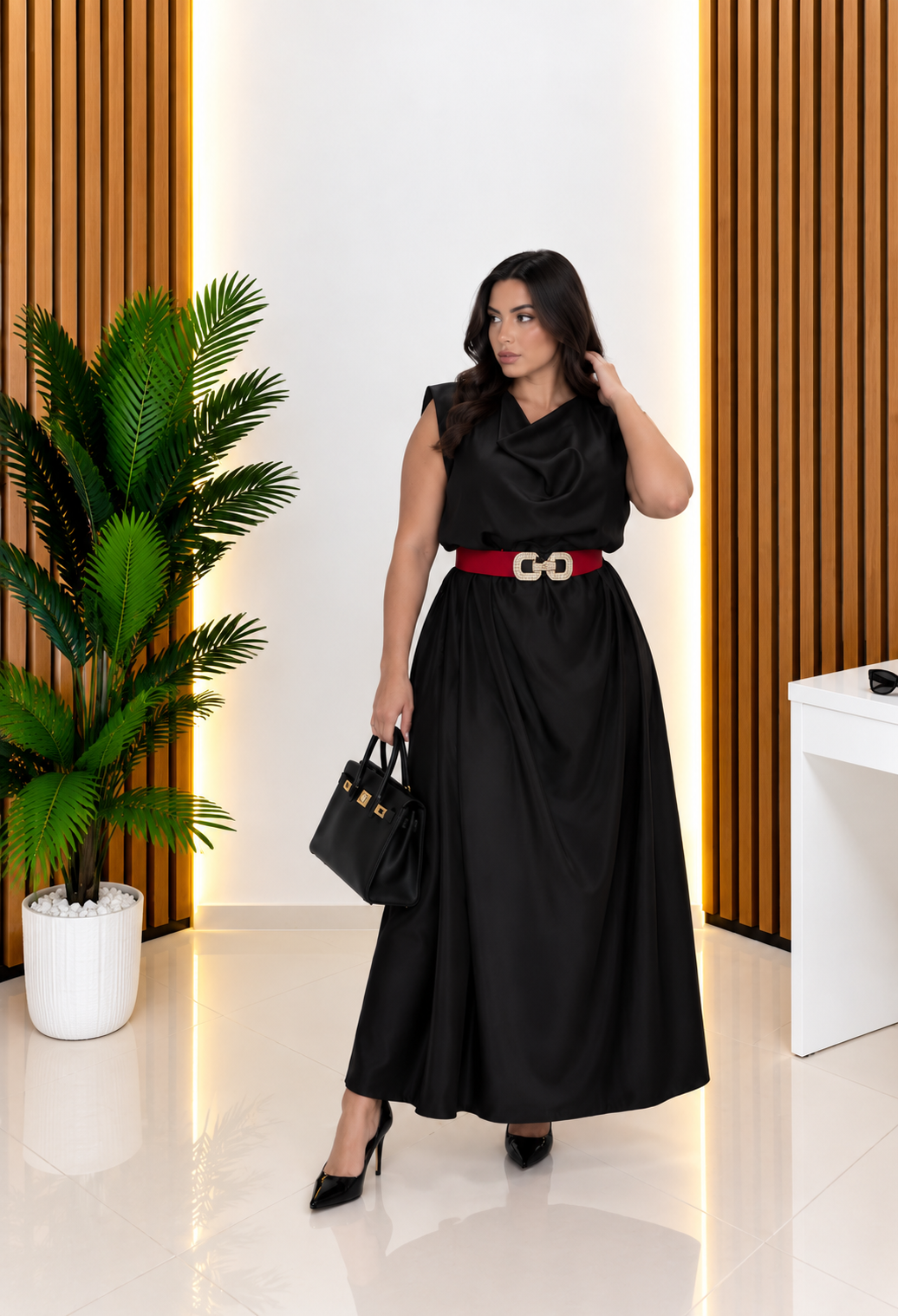 Abito Midi curvy Satinato