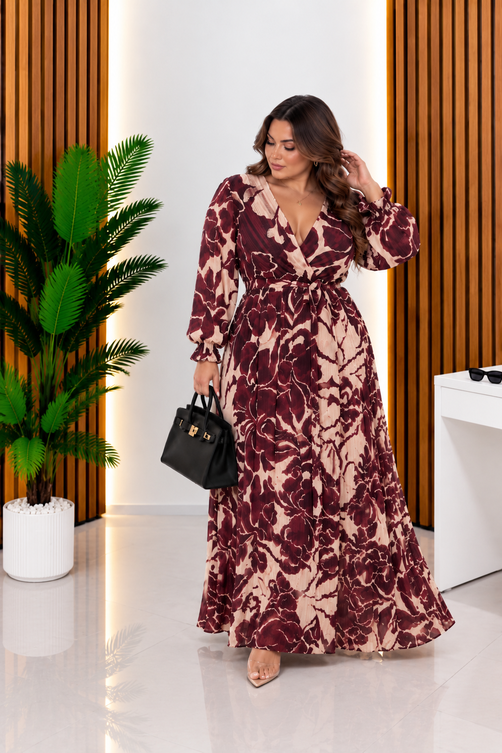 Abito Curvy Fantasy Burgundy